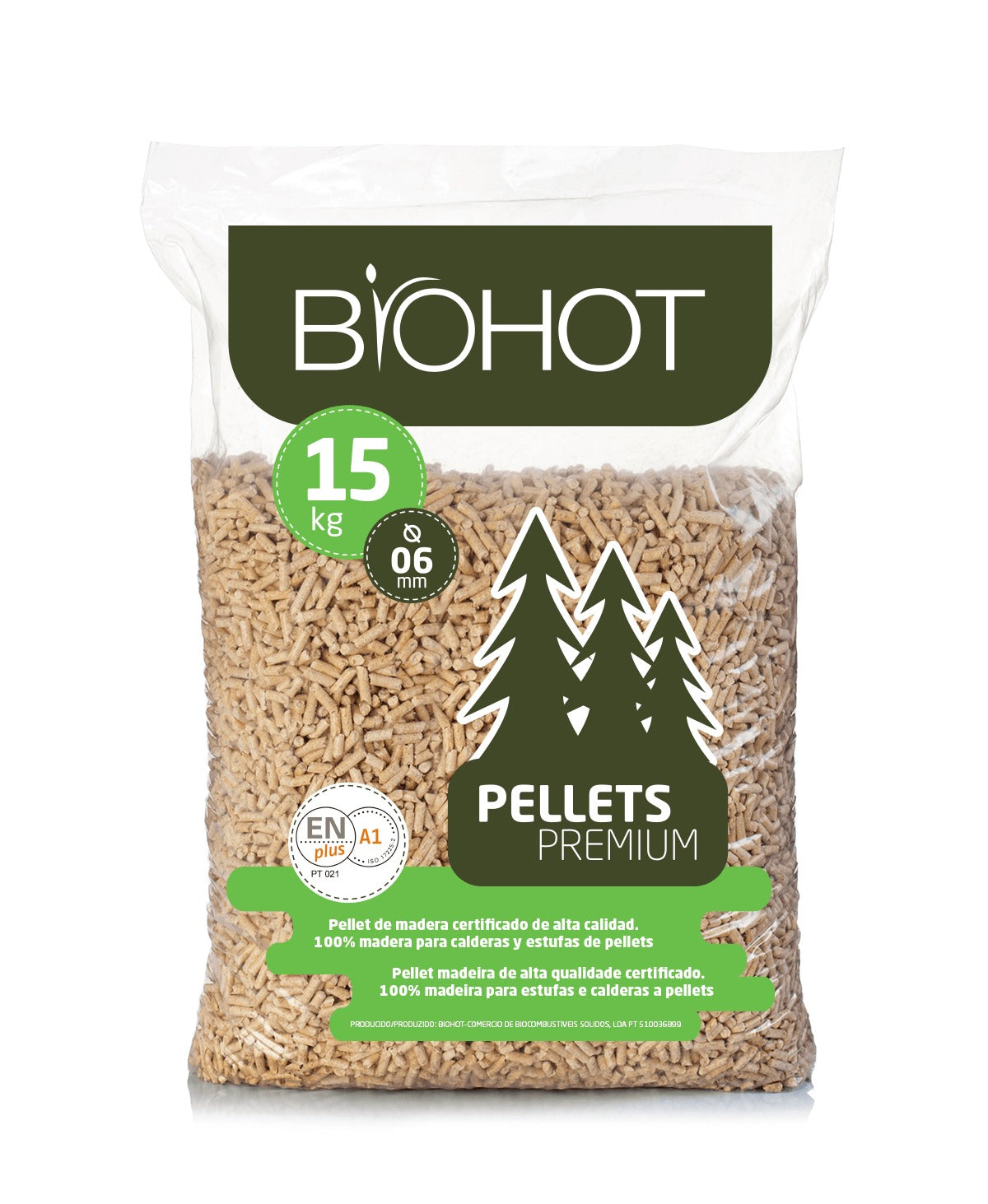 Pellets Biohot Energia Palete de 77 Sacos de 15 kg